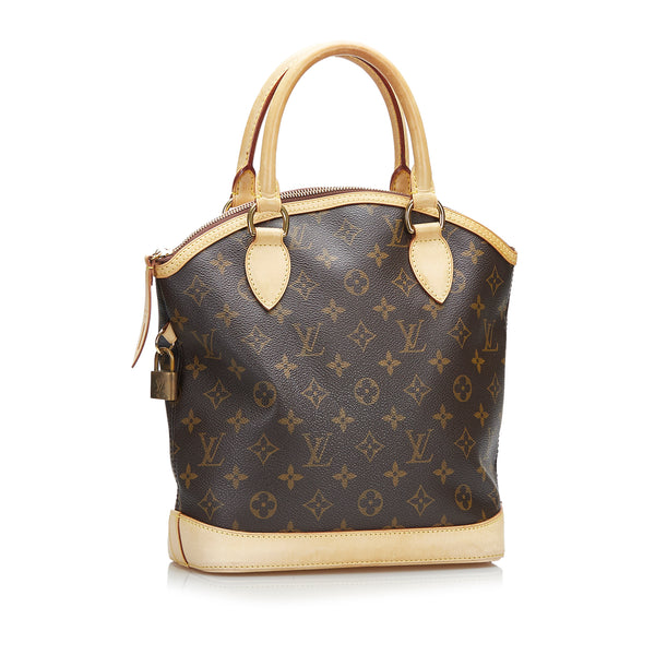 Brown Louis Monogram Lockit Vertical Handbag | Designer Revival