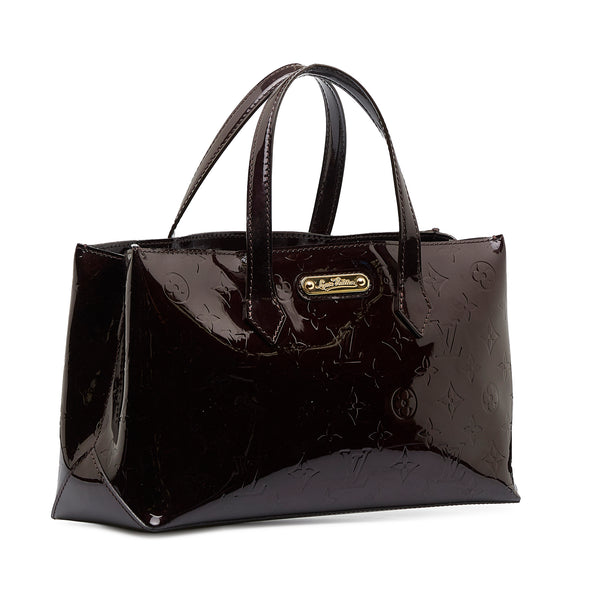 borsa louis vuitton vintage in pelle epi nera e rossa, Purple Louis Vuitton  Monogram Vernis Wilshire PM Handbag