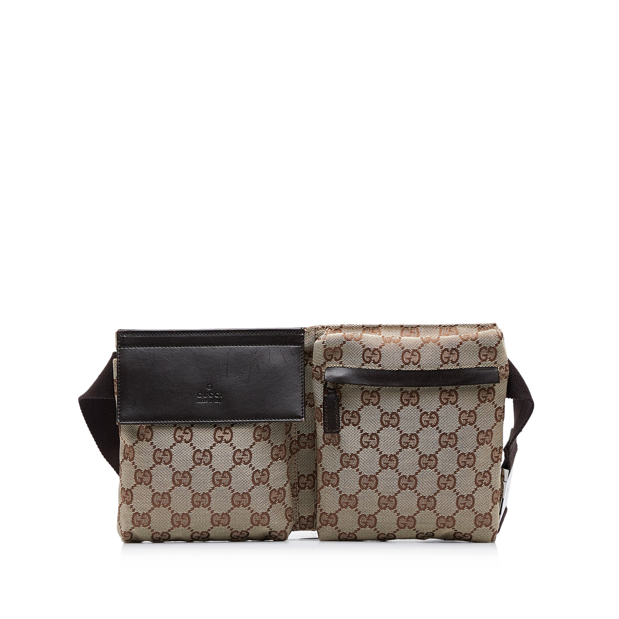 Gucci GG Canvas Double Pocket Belt Bag (SHG-jTXA2O) – LuxeDH