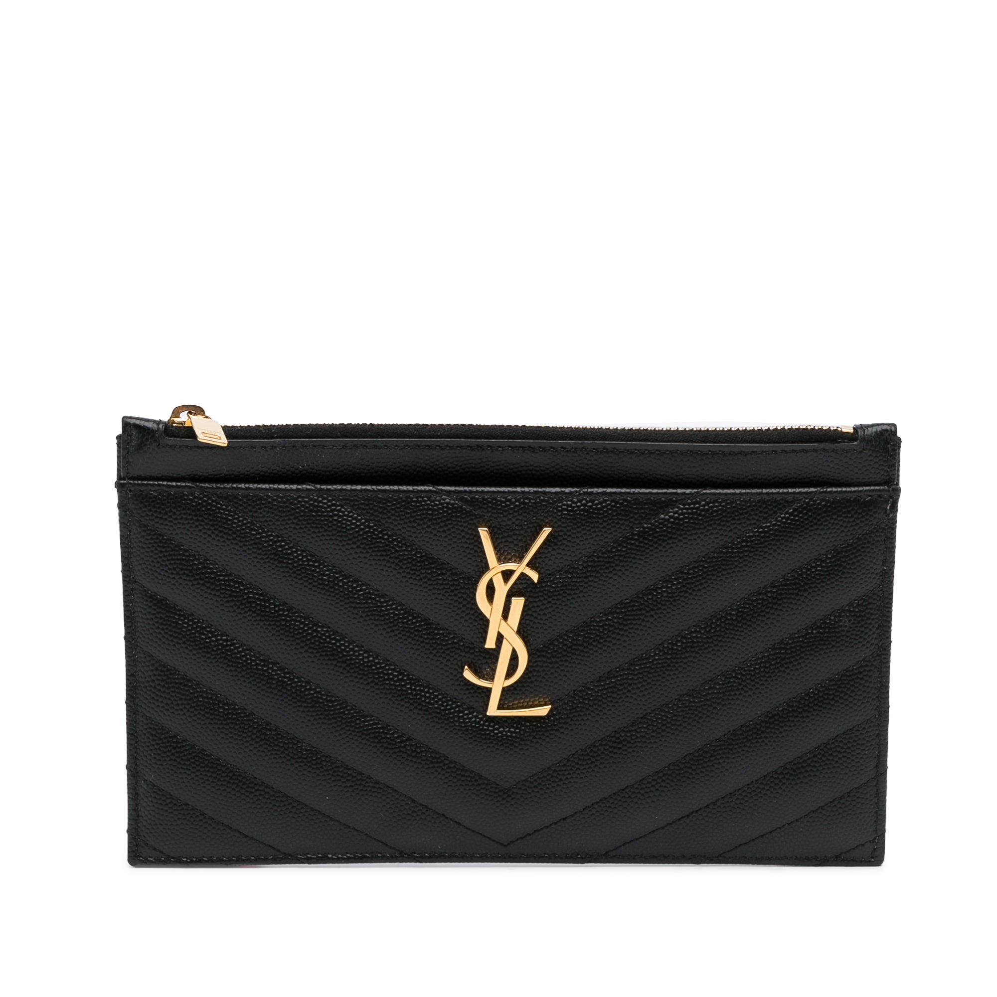 Saint Laurent Ysl Logo Quilted Leather Wallet On Chain Bag In Dark
