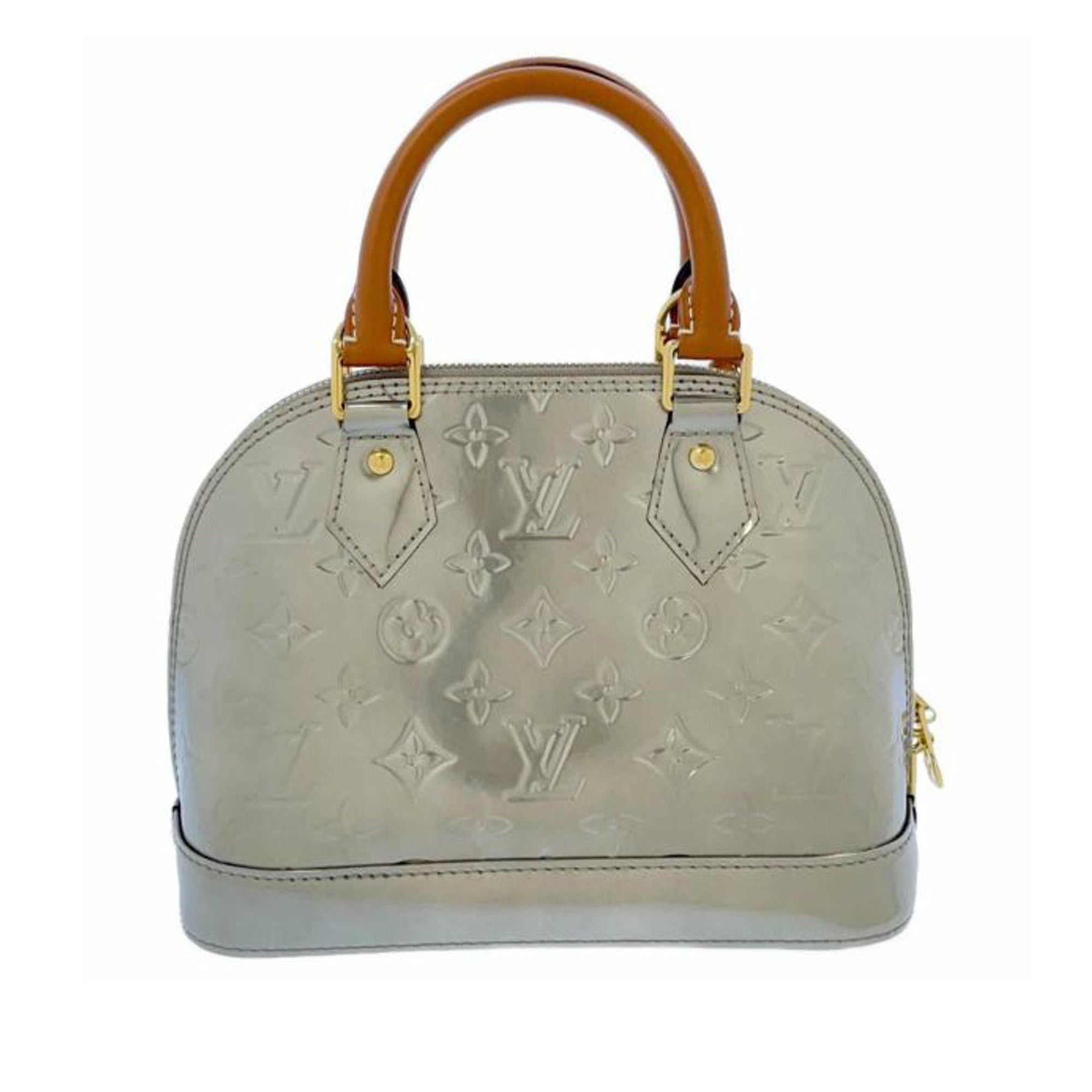 Louis Vuitton Silver Monogram Vernis Leather Alma Bb in Metallic