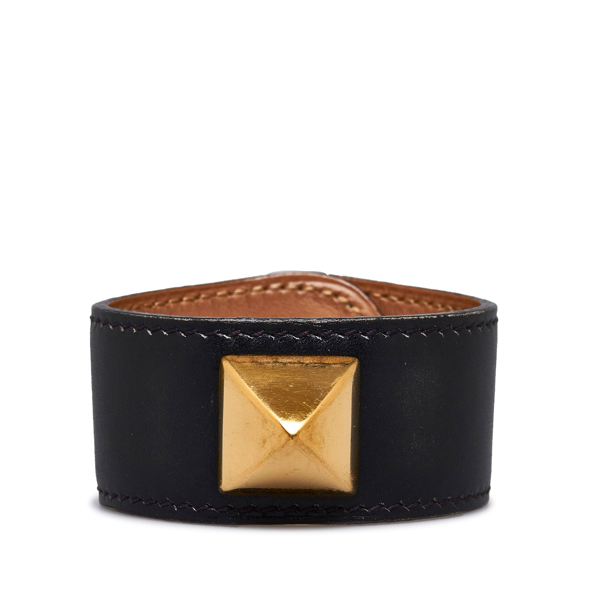 louis vuitton leather bracelet black
