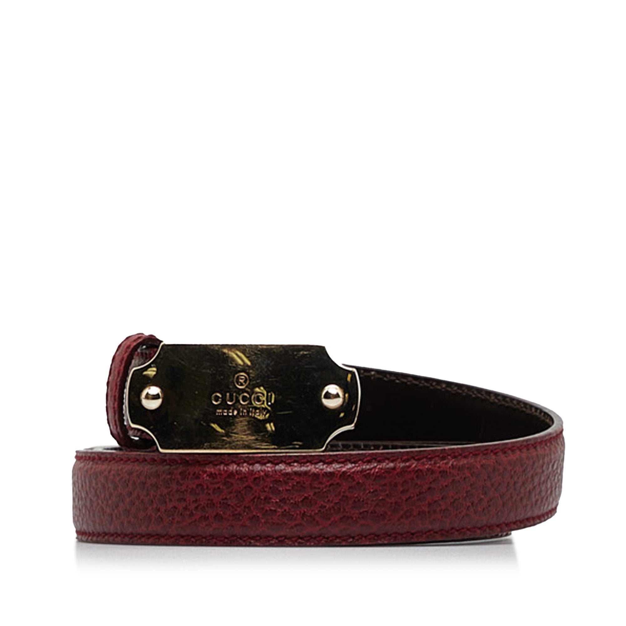 Red Gucci Leather Belt – Designer Revival