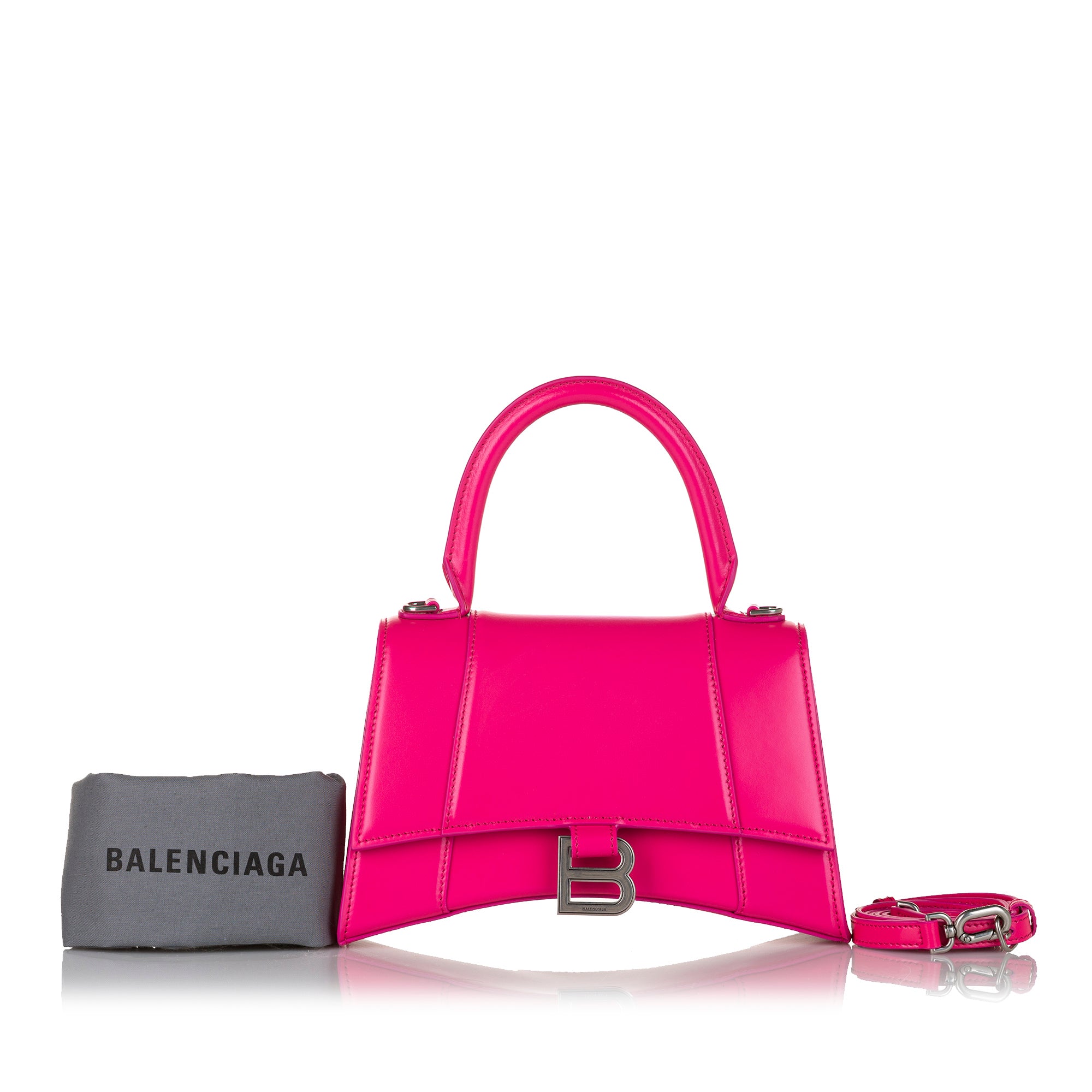 Pink Balenciaga Hourglass Leather Satchel Designer Revival