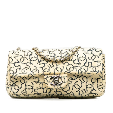 Beige Chanel CC No.5 Canvas Flap Bag - Designer Revival