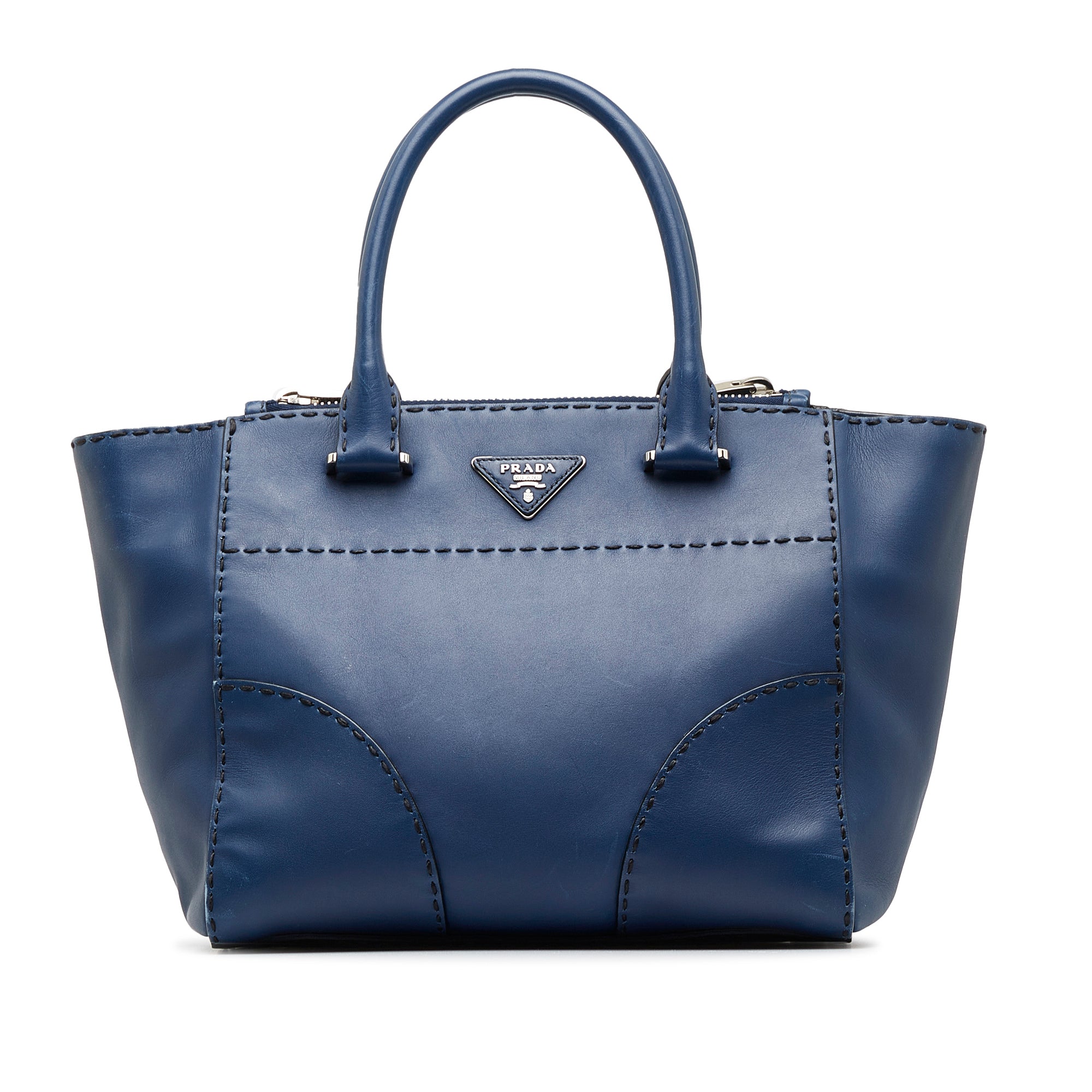 Blue Prada Saffiano Lux Promenade Satchel – Designer Revival
