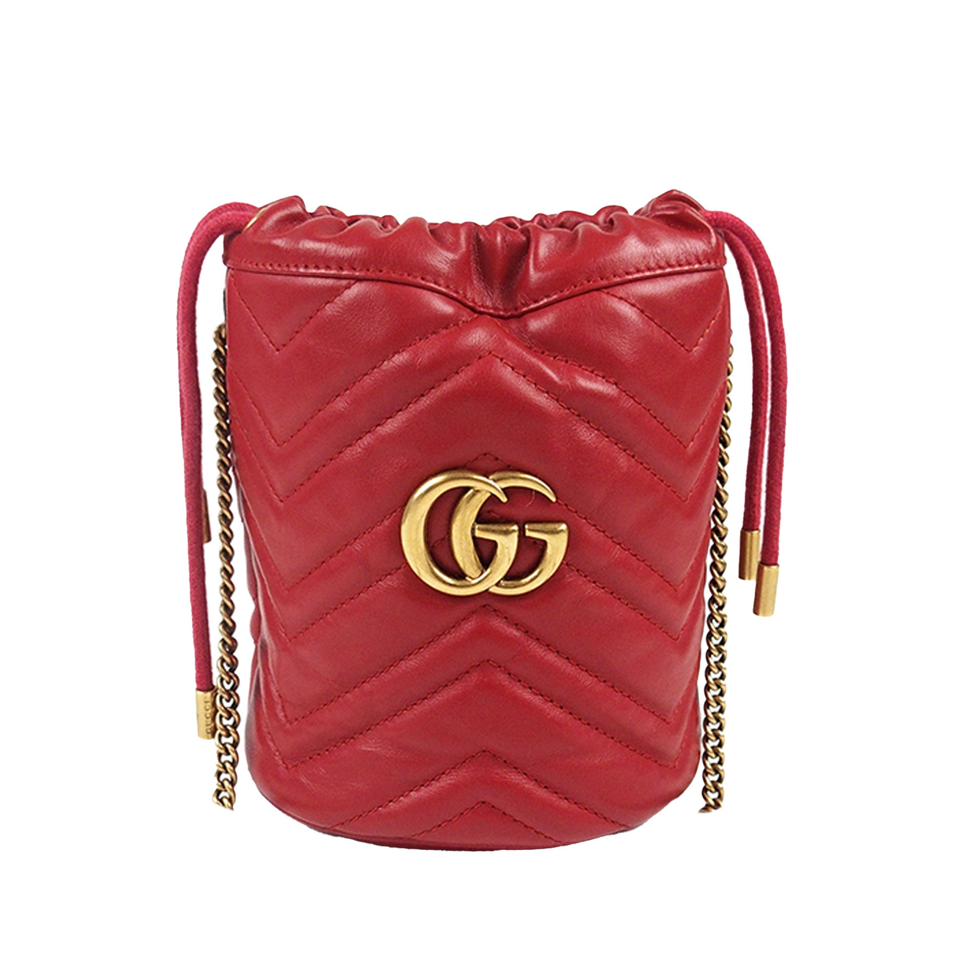 GUCCI GG Marmont Matelasse Mini Leather Crossbody Bag Red-US