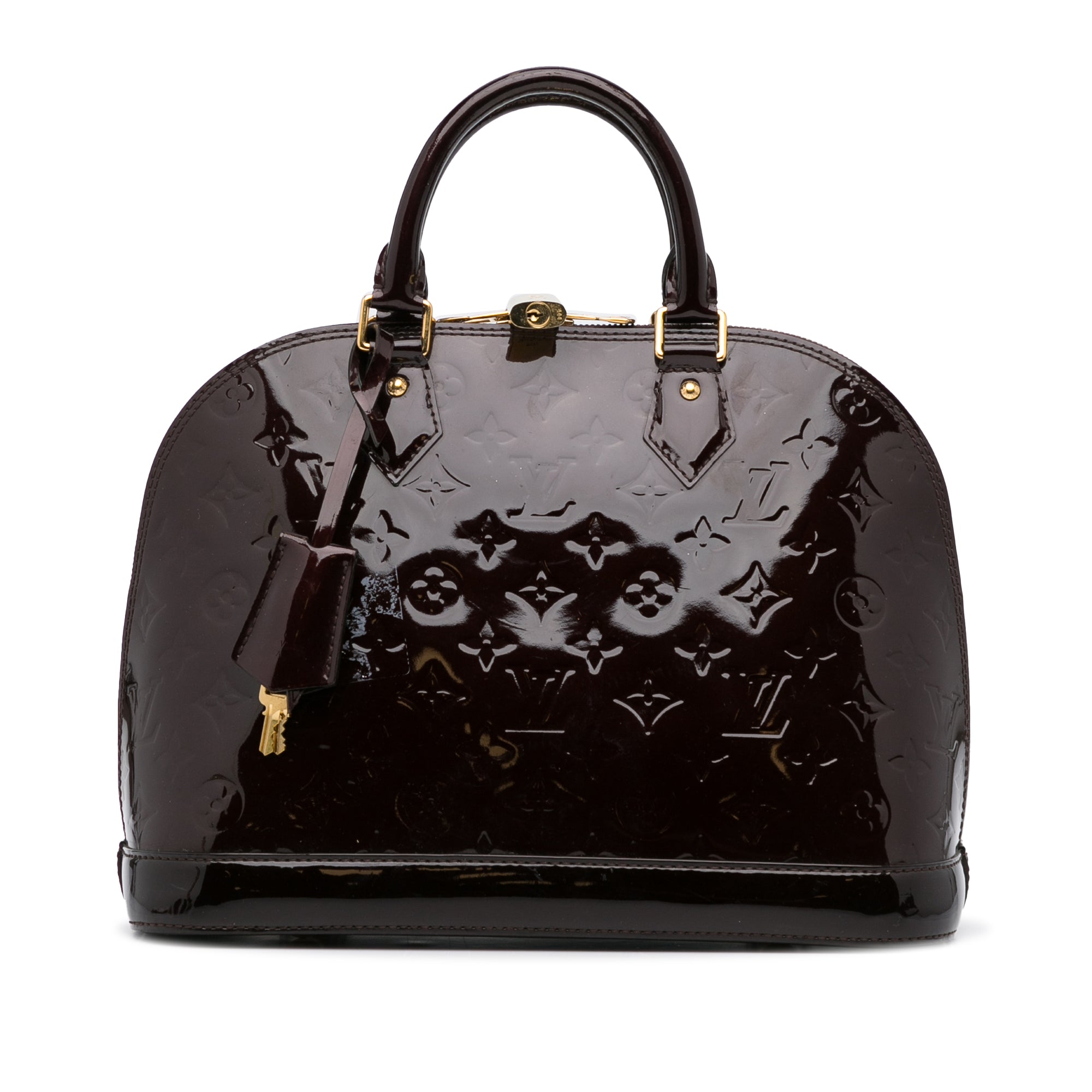 Louis Vuitton - Authenticated Belt - Patent Leather Burgundy Plain for Women, Never Worn