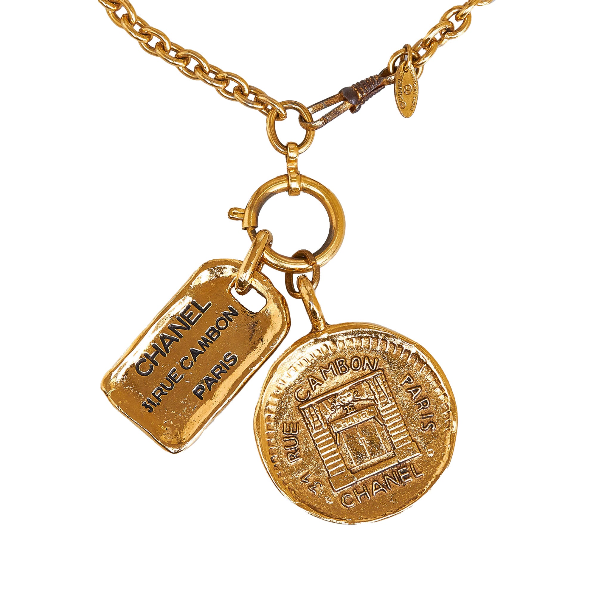 Gold Chanel Rue Cambon Pendant Necklace – Designer Revival