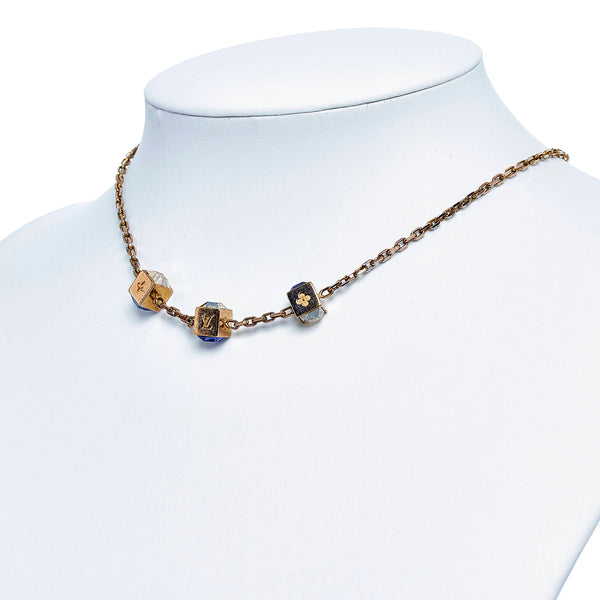 Louis Vuitton LV Monogram The Gamble Crystal Necklace