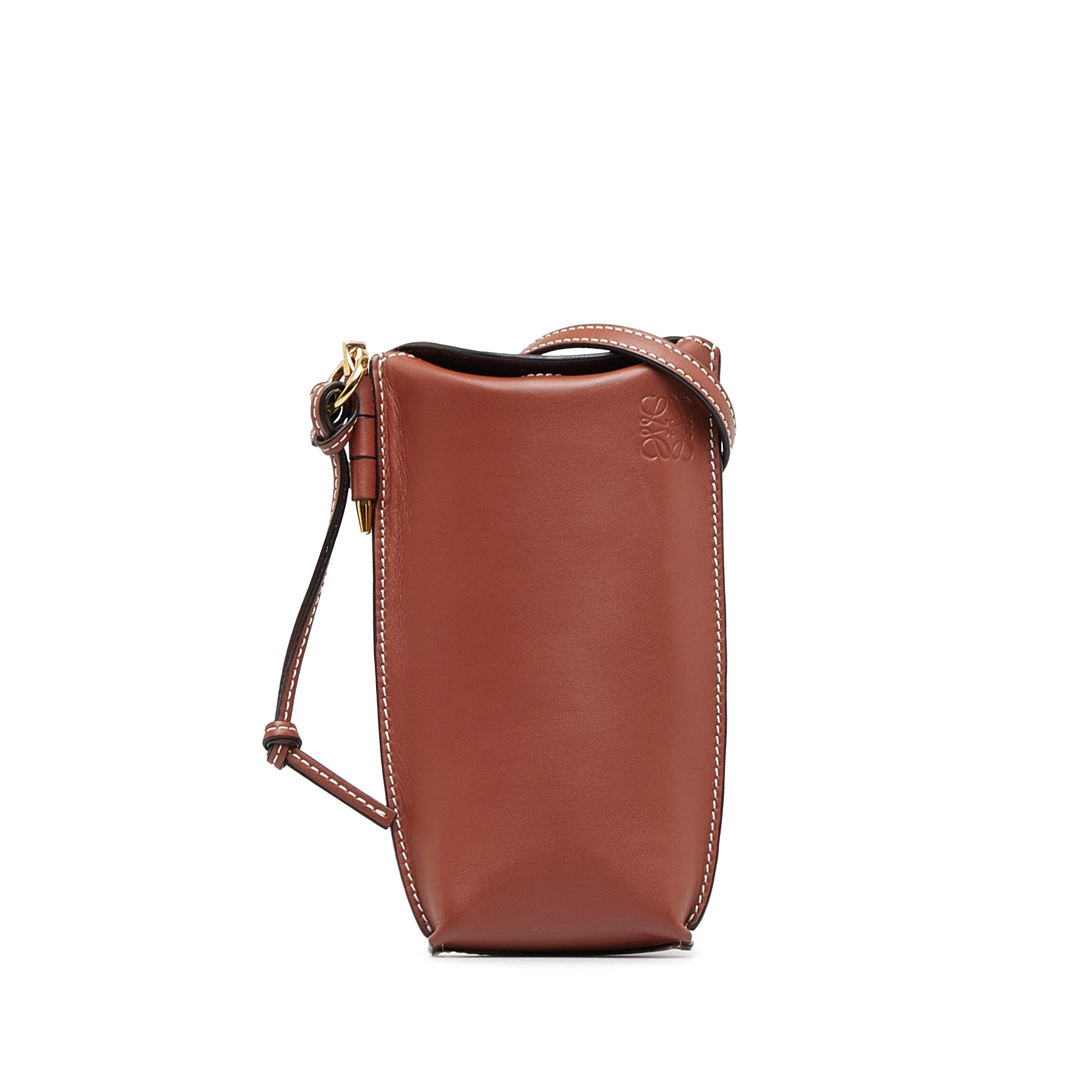 Loewe Gate Pocket Leather Cross-body Bag - Brown