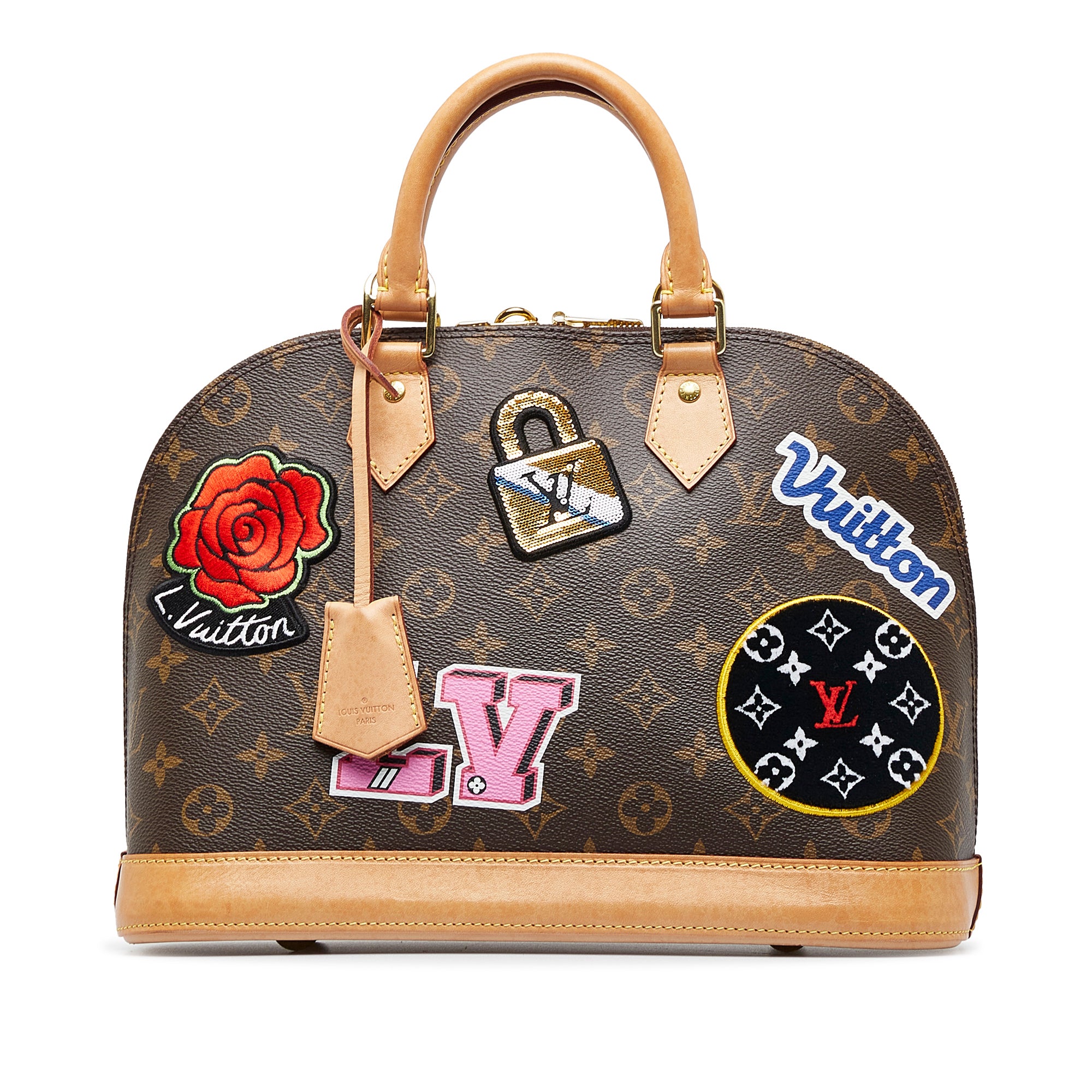Brown Louis Vuitton Monogram Patches Alma PM Handbag