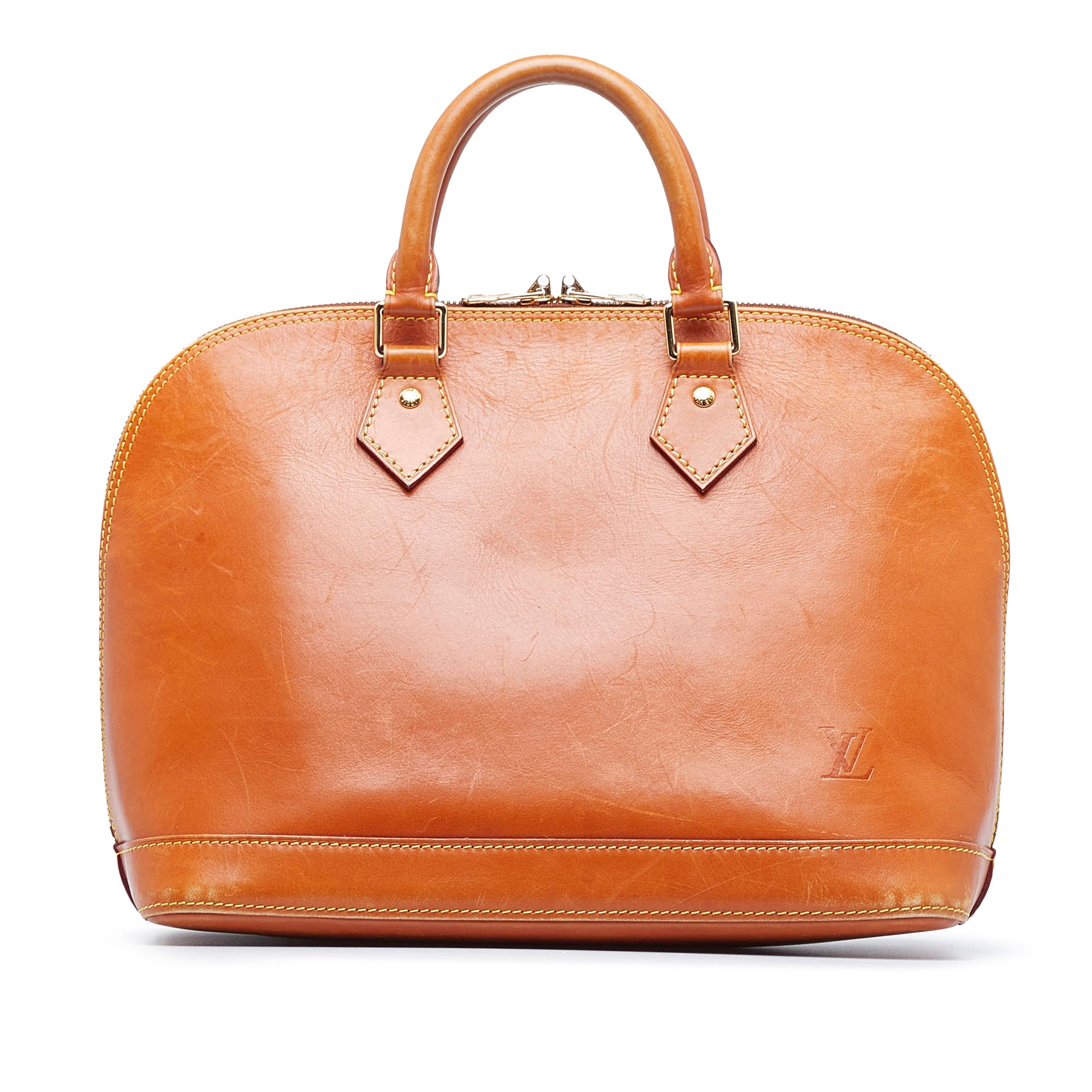 Pre-owned Alma Bb Leather Handbag In Orange