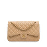 Tan Chanel Jumbo Classic Lambskin Double Flap Shoulder Bag - Designer Revival