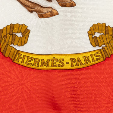Red Hermes Les Fetes Du Roi Soleil Silk Scarf Scarves - Designer Revival