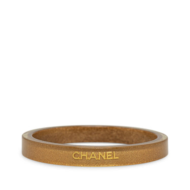 Gold Chanel Glitter Resin Logo Bangle Costume Bracelet