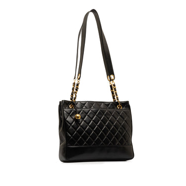 Black Chanel Quilted Lambskin Tote - Designer Revival