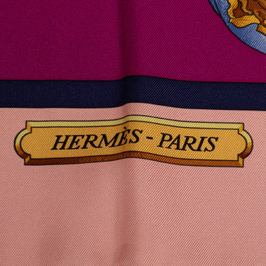 Purple Hermes Harnais De Cour Silk Scarf Scarves
