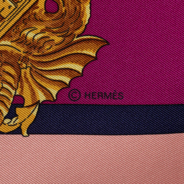 Purple Hermes Harnais De Cour Silk Scarf Scarves