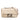 Brown Fendi FF Chenille and Leather Chain Midi Baguette Shoulder Bag
