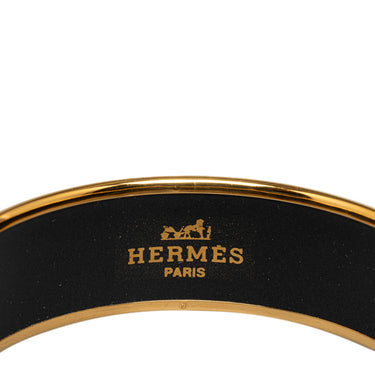 Brown Hermes Wide Enamel Bangle Costume Bracelet - Designer Revival