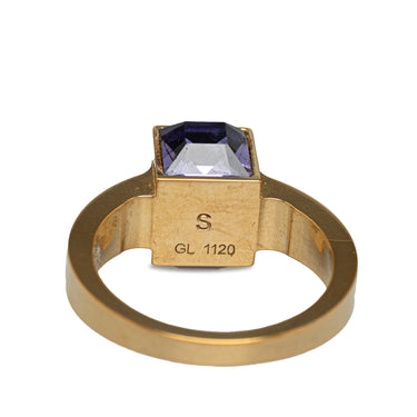 Gold Louis Vuitton Crystal Gamble Cocktail Ring - Designer Revival