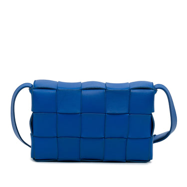 Blue Bottega Veneta Maxi Intrecciato Cassette Crossbody Bag - Designer Revival