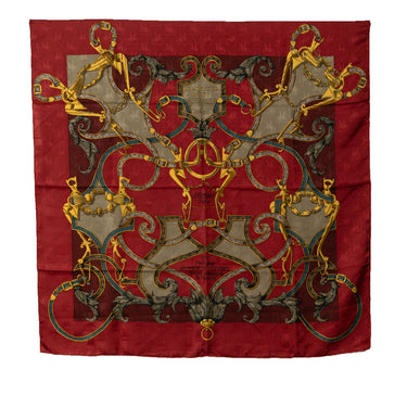 Red Hermes Par Mefsire Antoine De Plvvinel Silk Scarf Scarves - Designer Revival