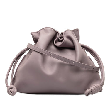 Purple Loewe Mini Flamenco Knot Crossbody Bag - Designer Revival