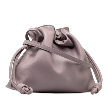 Purple Loewe Mini Flamenco Knot Crossbody Bag - Designer Revival