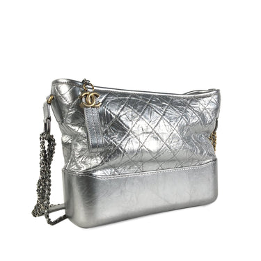 Silver Chanel Medium Calfskin Gabrielle Crossbody - Designer Revival