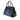 Blue Prada Bicolor Saffiano Cuir Trimmed Canvas Satchel