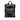 Black Prada Leather Logo Metal Plate Vertical Tote