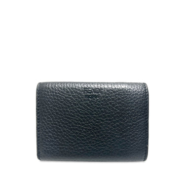 Black Fendi Peekaboo Leather Small Wallet - Designer Revival