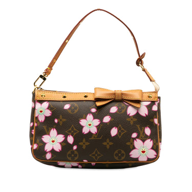 Brown Louis Vuitton x Takashi Murakami Monogram Cherry Blossom Pochette Accessoires Shoulder Bag
