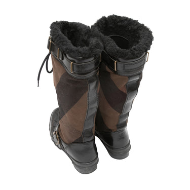 Black & Brown Burberry Shearling-Lined Nova Check Duck Boots Size 39 - Atelier-lumieresShops Revival