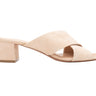 Beige Mansur Gavriel Suede Heeled Slide Sandals Size 38 - Designer Revival
