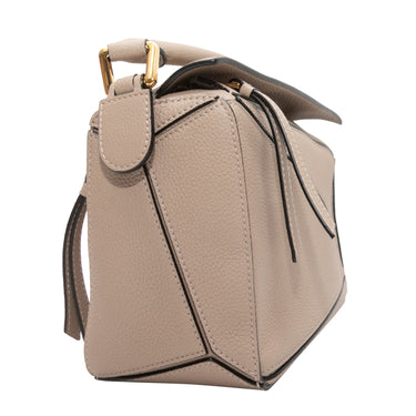 Beige Loewe Small Leather Puzzle Crossbody Bag - Designer Revival