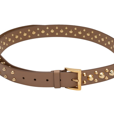 Brown Prada Studded Leather Belt