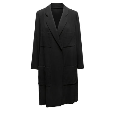 Vintage Black Chanel Spring/Summer 1999 Wool Coat Size FR 46 - Designer Revival