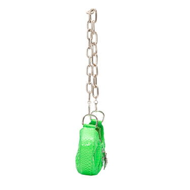 Green Lovard Python Croissant Bag - Designer Revival