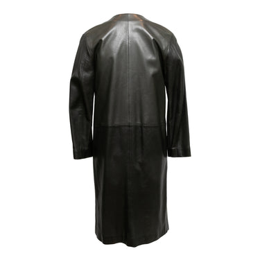 Vintage Black Agnes B. Leather Coat Designer Size 1 - Designer Revival