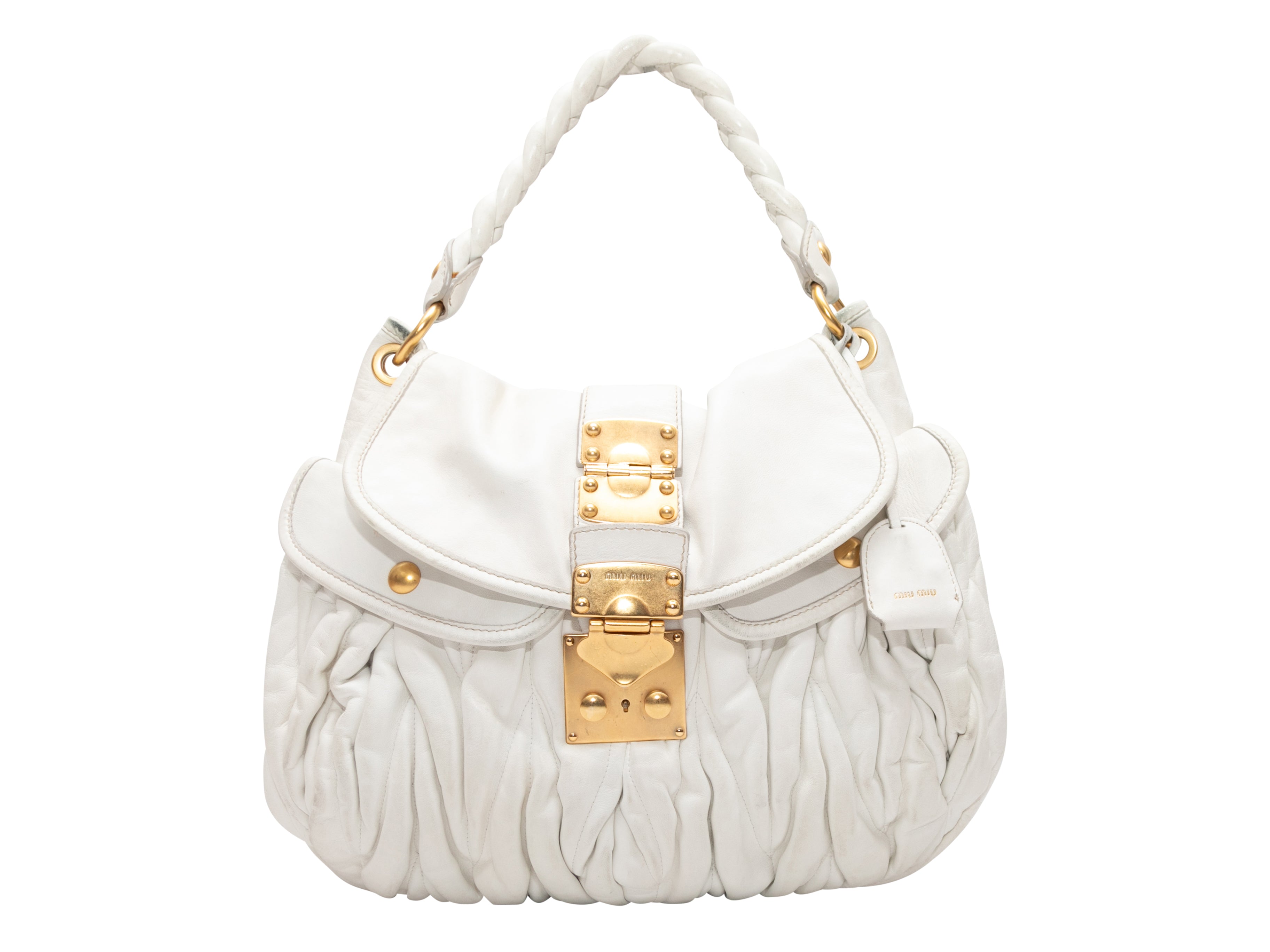 White Miu Miu Matelasse Shoulder Bag - Designer Revival