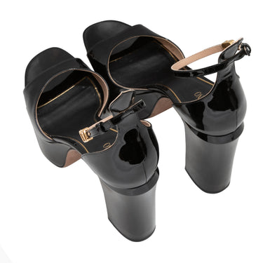 Black Valentino Patent Tan-Go 155 Platform Sandals Size 40 - Designer Revival