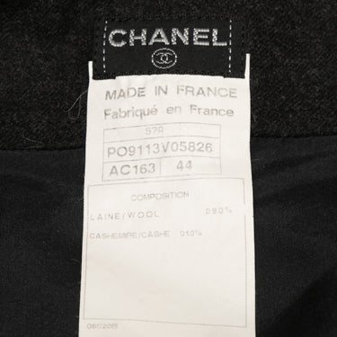 Vintage Charcoal Chanel Fall/Winter 1997 Skirt Size FR 44 - Designer Revival