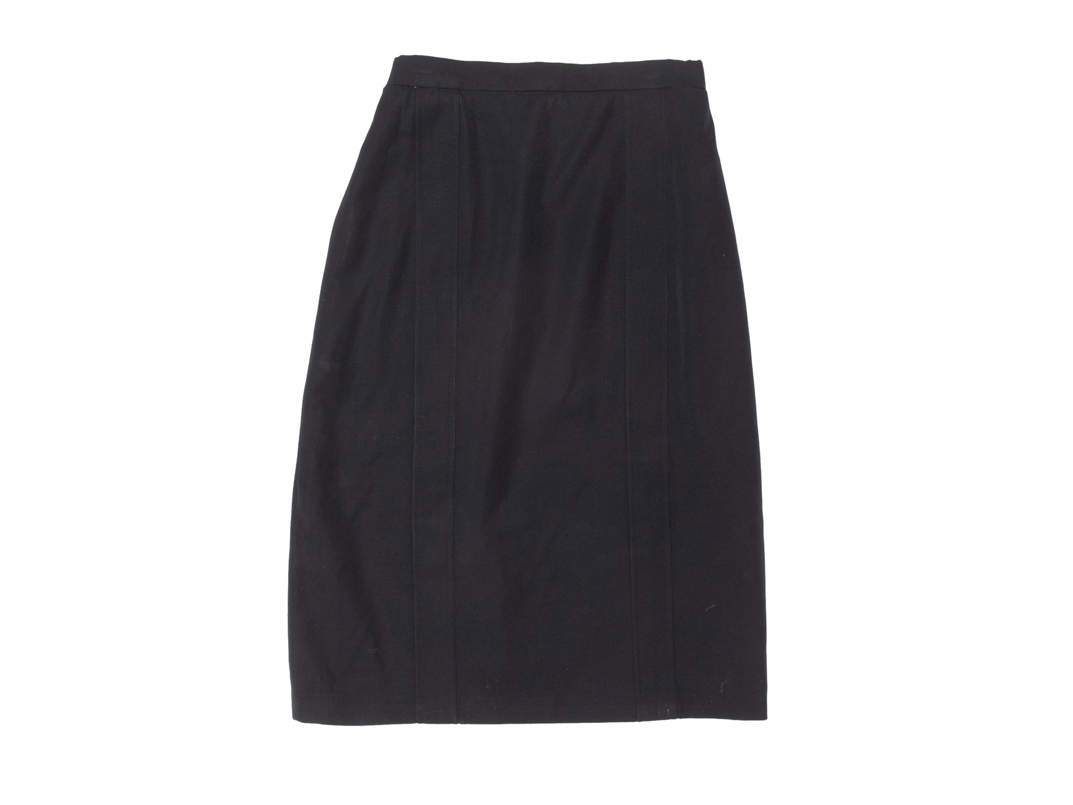 Vintage Dark Navy Chanel Boutique Wool Skirt Size 4 - Designer Revival
