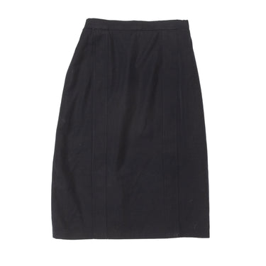 Vintage Dark Navy Chanel Boutique Wool Skirt Size 4 - Designer Revival