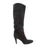 Black Sergio Rossi Suede Pointed-Toe Knee-High Boots Size 39 - Designer Revival