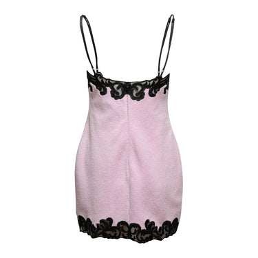 Light Pink & Black Alexander Wang Terry Cloth & Lace Mini Dress Size US 6 - Designer Revival