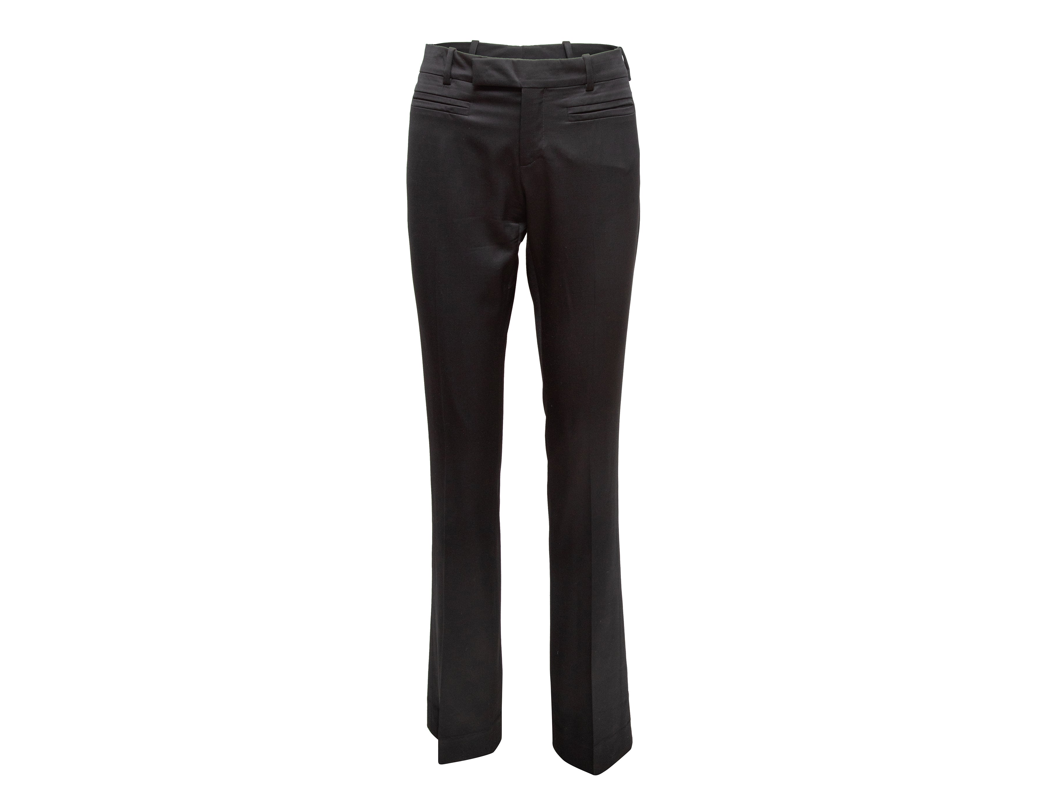 Black Gucci Straight-Leg Silk Trousers Size EU 42 - Designer Revival